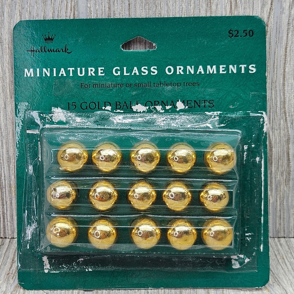 Hallmark Vintage Mini Glass Ball Ornaments Set of 15 Small Feather Tree